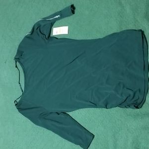 INC cold shoulder 3/4 sleeves top with ruched side seams